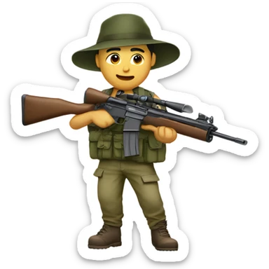 tokaev with rifle and soft bush hat sticker