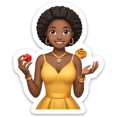 Black girl proposing sticker