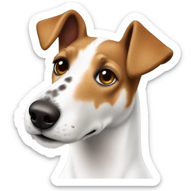 Smooth Fox Terrier white with brown stains sticker