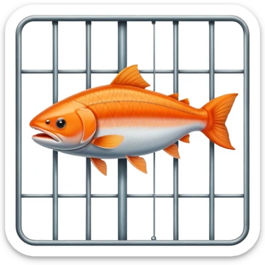 Salmon fish in jail sticker
