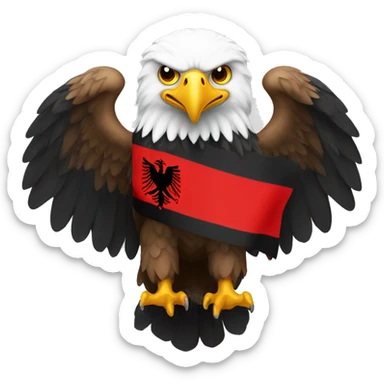 eagle with albanian flag sticker