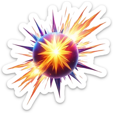 astral projection explosive star inside a ball sticker
