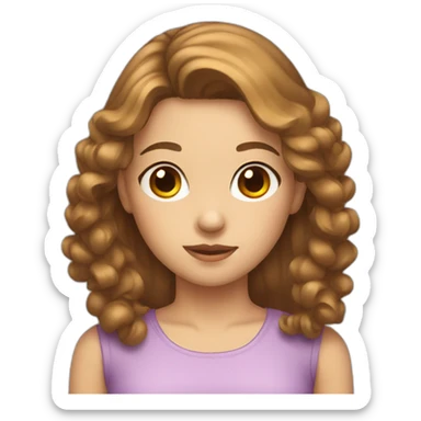 girl wearing bow with brown hair and street hair sticker