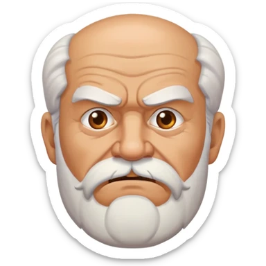 old angry man with facial hair sticker