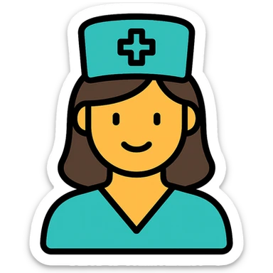 color outline icon of a nurse sticker