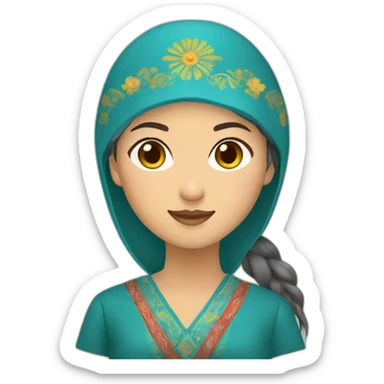 Kazakh women with national clothes sticker