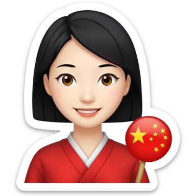 chinese woman smiling sticker