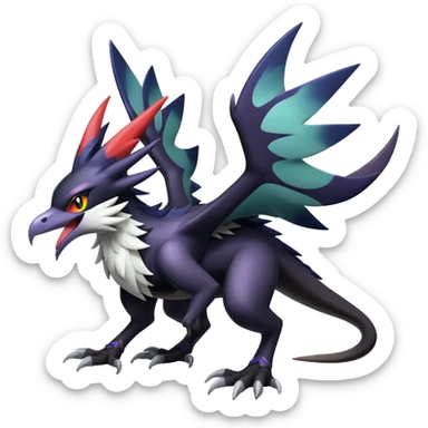 Shiny Dark Nargacuga-Silvally-Noibat-Noivern-Hybrid (Full body) sticker