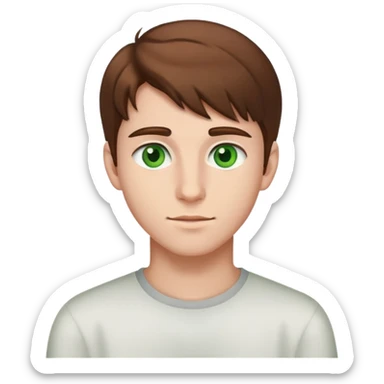 Mec de 19 ans chez eux court marron avec yeux vert qui est le premier  sticker