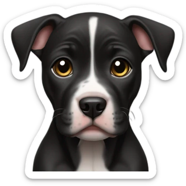 black pitbull puppy sticker