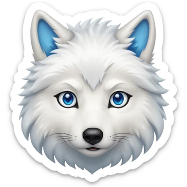 White wolf emoji sticker