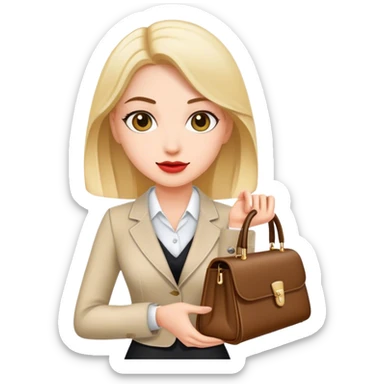 Salesperson with hand bag  sticker