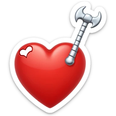 red heart emoji with a bone through it instead of an arrow sticker