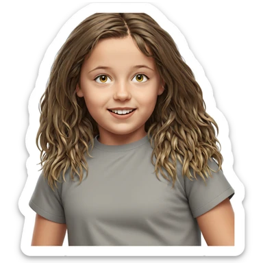 smiling girl with long hair sticker