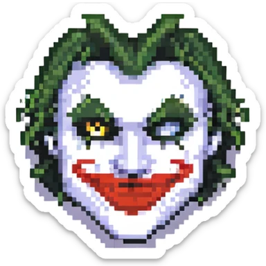 heart with joker face features sticker