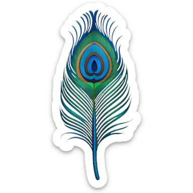I need the single feather of peacock which indicated lord krishna  sticker