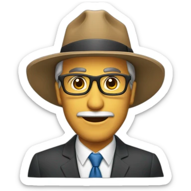 señor de 50 años canoso ejecutivo, sin vigote ni sombrero sticker