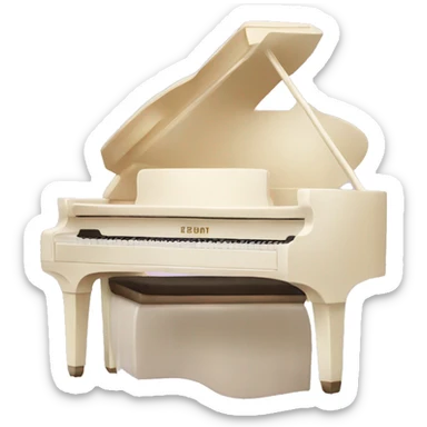 Cream piano  sticker