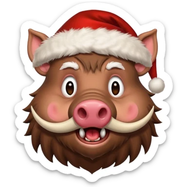 Santa Claus as a wild boar sticker
