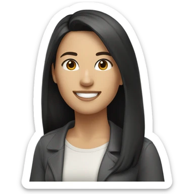 white woman with long dark hair online teacher  sticker