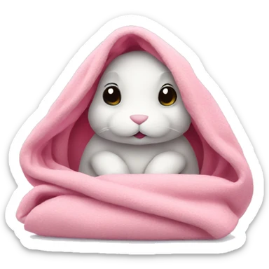 bunny in pink blanket sticker