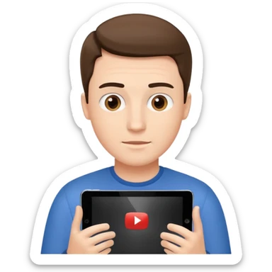 ipad with youtube video with a man on it sticker