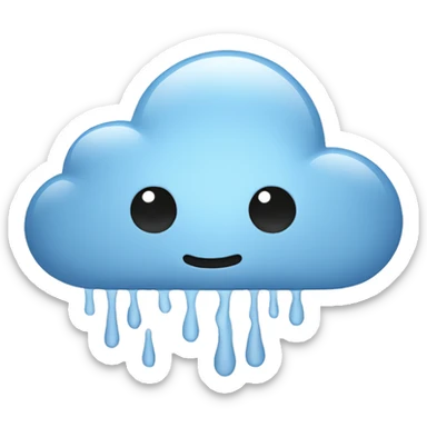 a cloud with a lot of rain sticker
