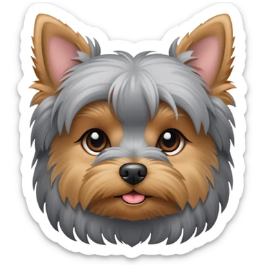 gray yorkie sticker
