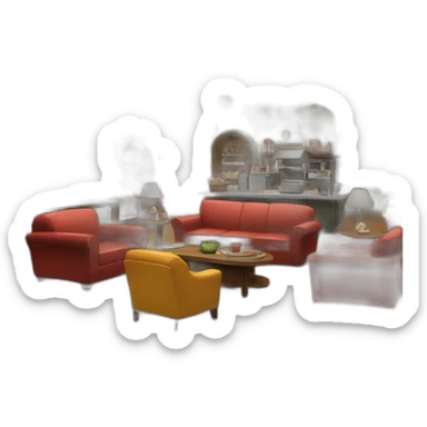 Hyper realistic central perk sticker