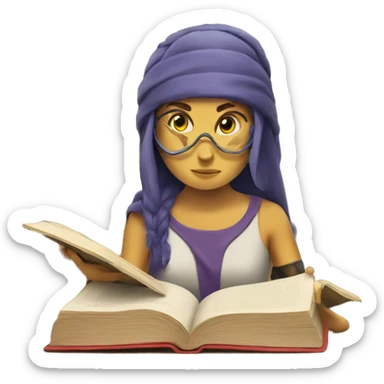 Athena reading a book sticker