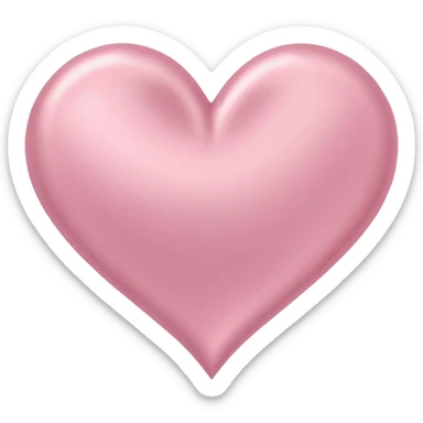 "Soft pink satin ribbon shaped into a heart, kawaii emoji-style, delicate and feminine, sticker