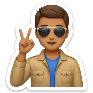 A guys taking of his sun glasses in a emoji like this 😎 🤏 sticker