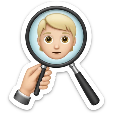 hand usign a Magnifier sticker