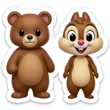 Humphrey The Bear, Chip & Dale sticker