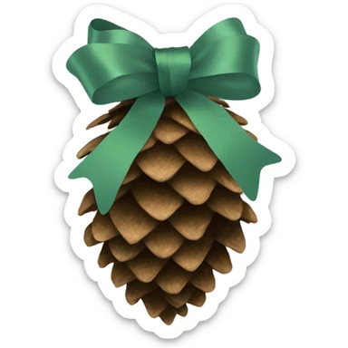 pine cone snow with Sage green ribbon sticker