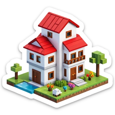 Minecraft house sticker