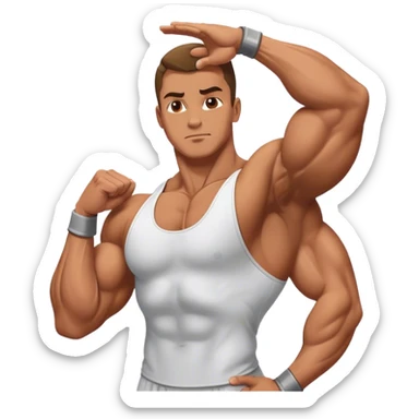 bodybuilder hamstring stretch sticker