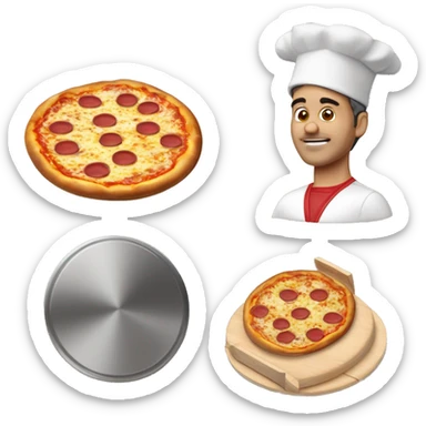 Pizza de jamón y queso tostada realista  sticker