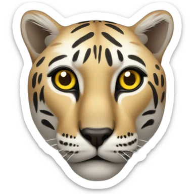 big cat with long black pulses and yellow eyes sticker