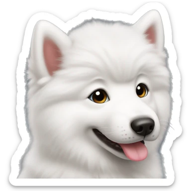 Samoyed puppy with tongue out sticker