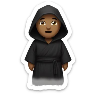 monk wearing a black hood sticker