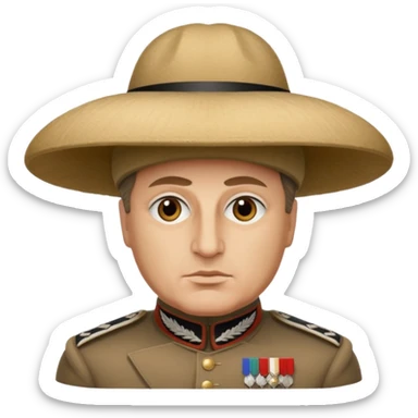 Mussolini com chapéu de penacho sticker