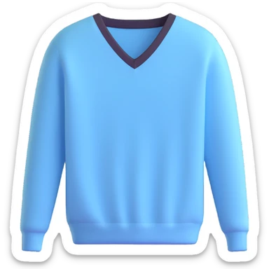 light blue V-neck sweater sticker