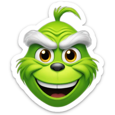 Grinch face smiling sticker