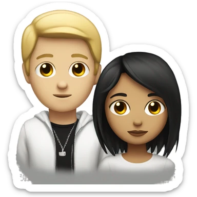 a emo couple of a white kid and latina girl sticker