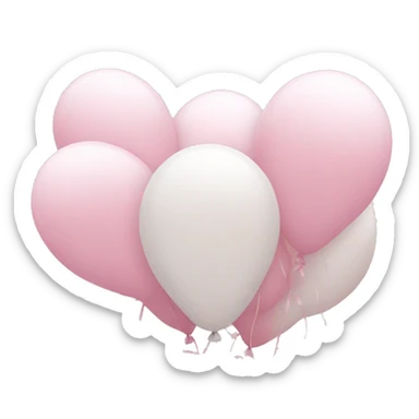 Pastel pink and white balloons sticker