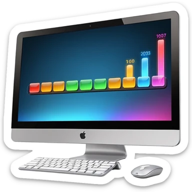 computer screen with a timeline bar sticker