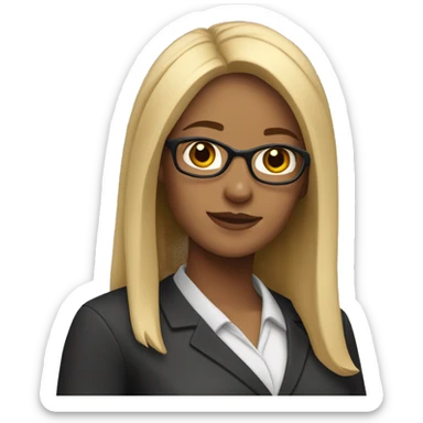 A female teacher with black and blonde hair, the skin is mid tone sticker