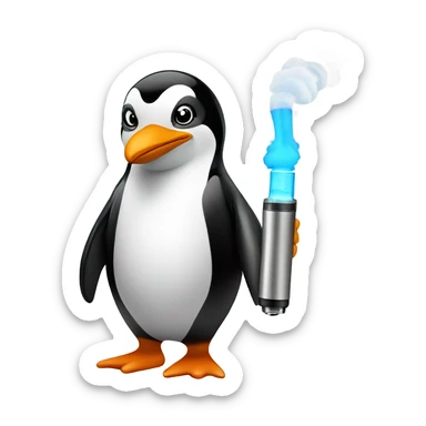 Penguin vaping sticker