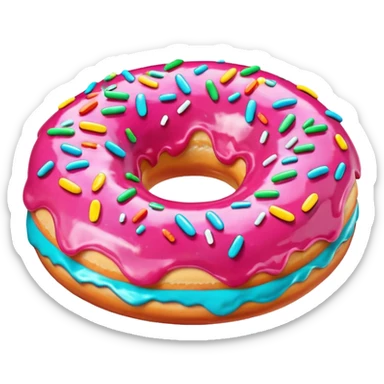 Pink donut sticker